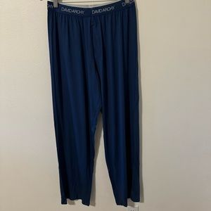 David Archy Bamboo Loungewear Pants Pajama Botttom Blue-Medium